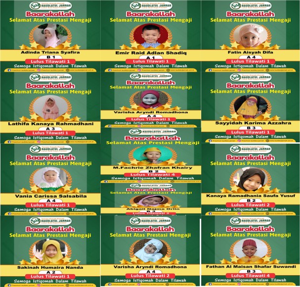 Prestasi Siswa siswi Preschool Raudaltul Jannah